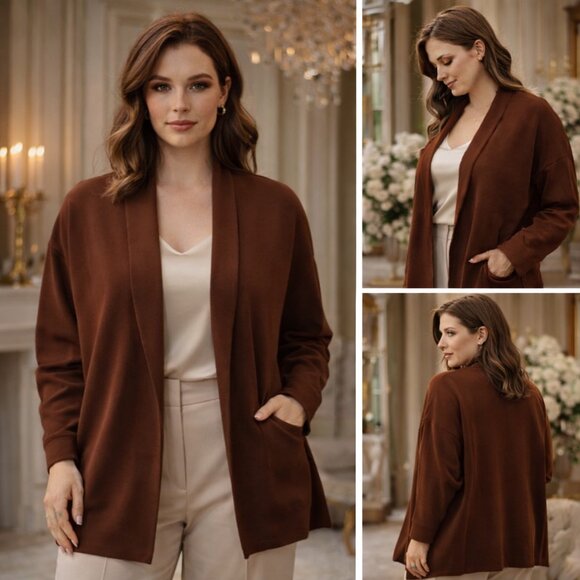 Peruvian Connection Open-Front Cardigan | 100% Pima Cotton | Made in Peru | 3X - Picture 2 of 14